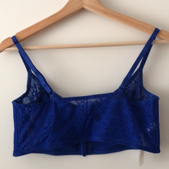 Intimately Free People Lace Front Closure Corset Bralette Blue Women’s Medium - Picture 2 of 2